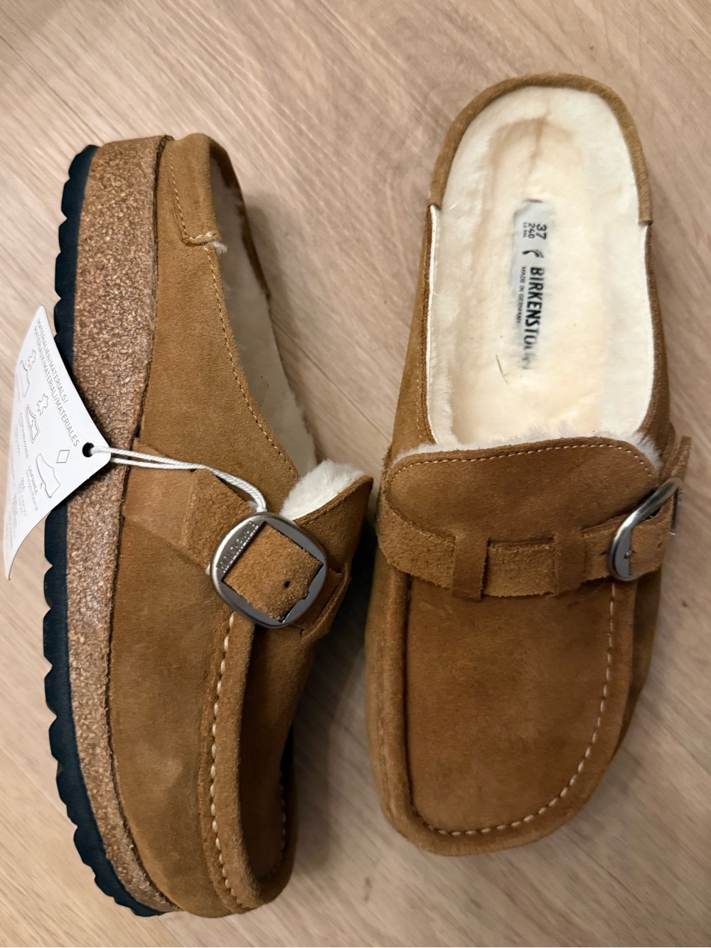 Birkenstock Buckley Shearling Clog Sz 37 Narrow NEW